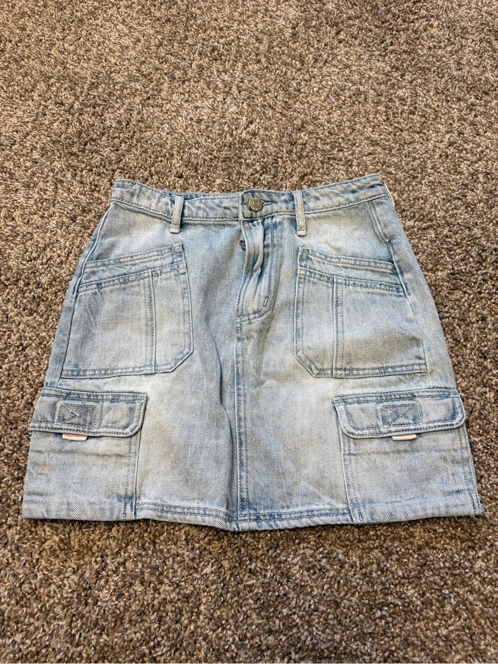 Urban Outfitters Light Blue Denim Cargo Mini Skirt